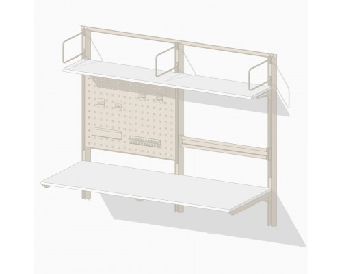 Стол для ученика с полками и панелью